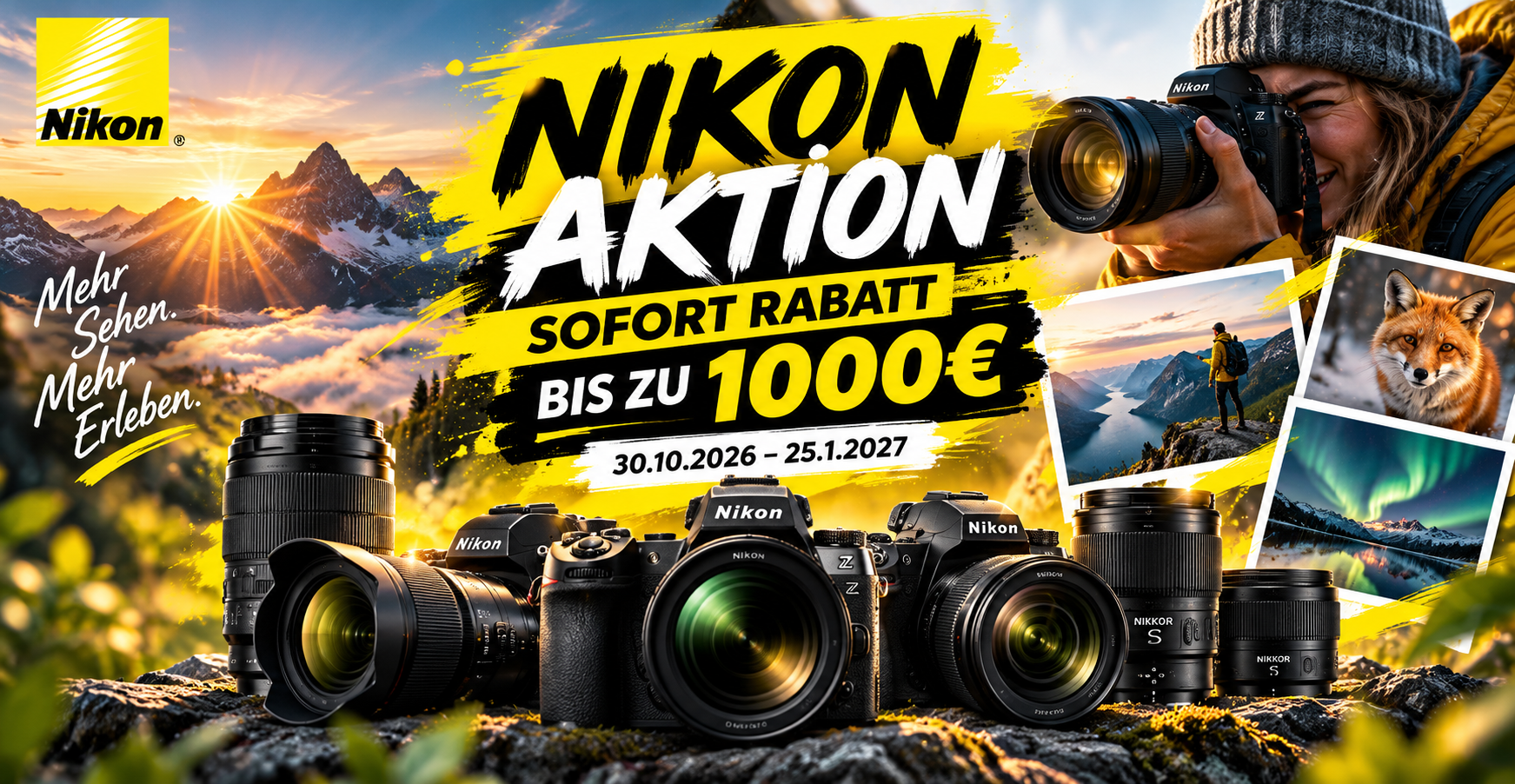 NIKON AKTION – BIS ZU 1.000 € SOFORTRABATT!