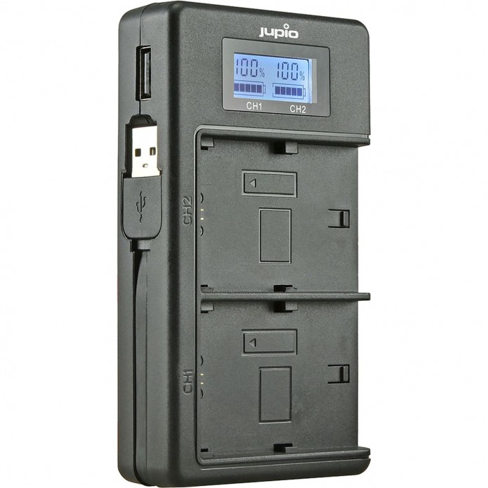 Jupio USB Dedicated Duo Charger LCD für Fujifilm NP-W126(S)