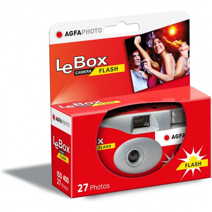 AgfaPhoto LeBox Flash Einwegkamera mit Blitz – 27 Aufnahmen