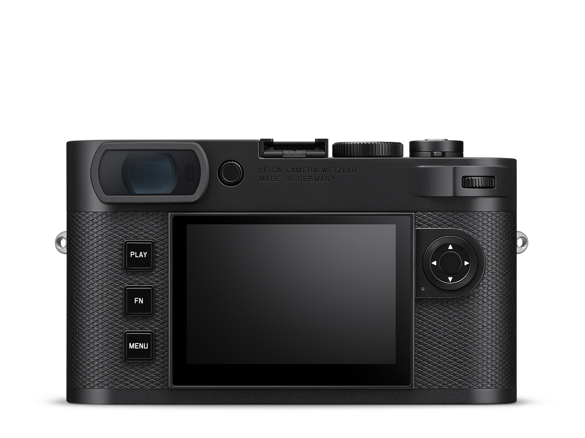 Leica M EV1 Rückansicht mit elektronischem Sucher, Display und Bedientasten