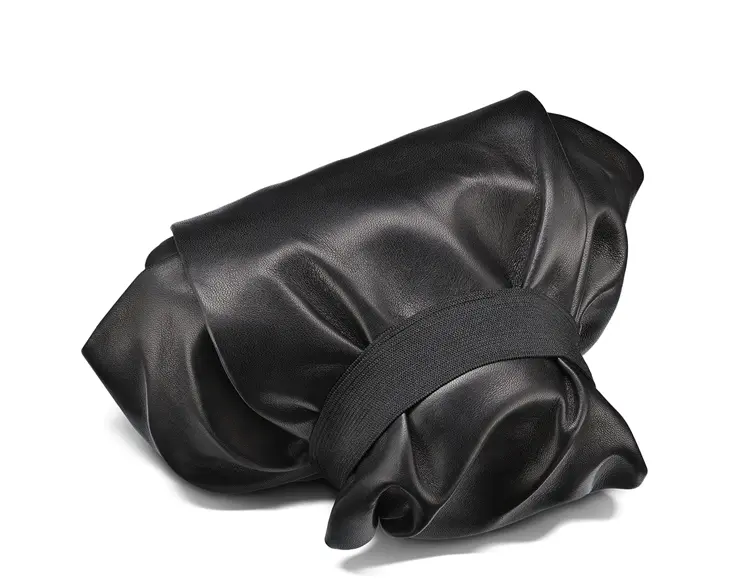 Einschlagtuch, Leder Schwarz