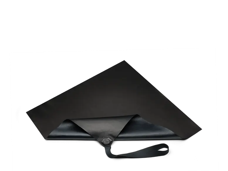 Einschlagtuch, Leder Schwarz
