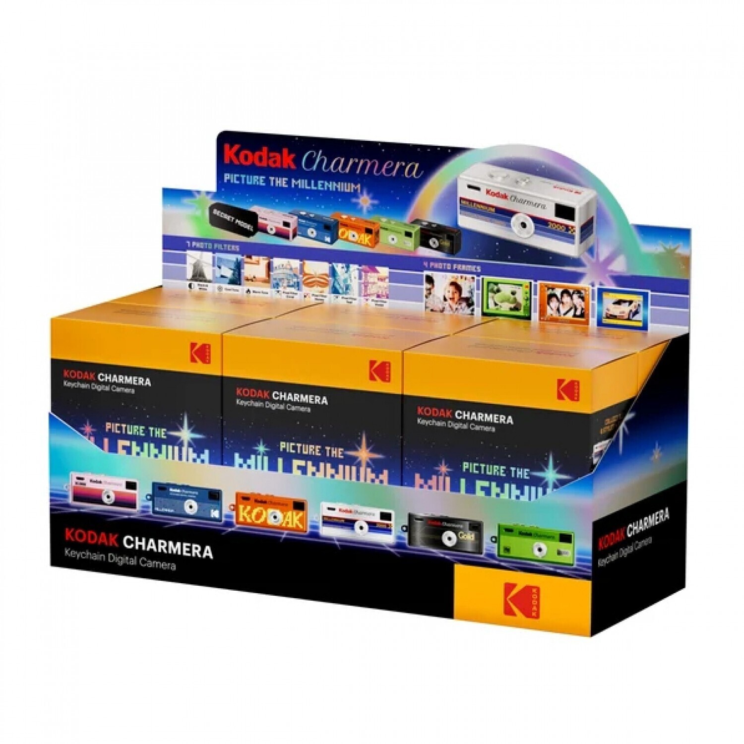 KODAK CHARMERA Millennium Display – 6 Mini-Kameras im Retro-Design