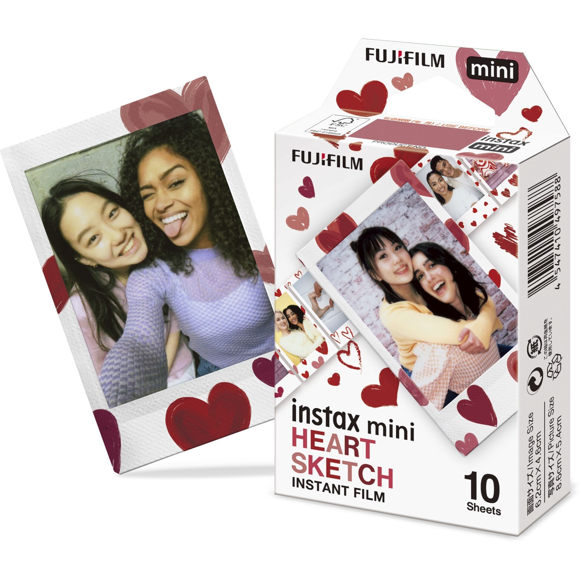 Fujifilm Instax Mini Heart Sketch Instant Film (10 shots)
